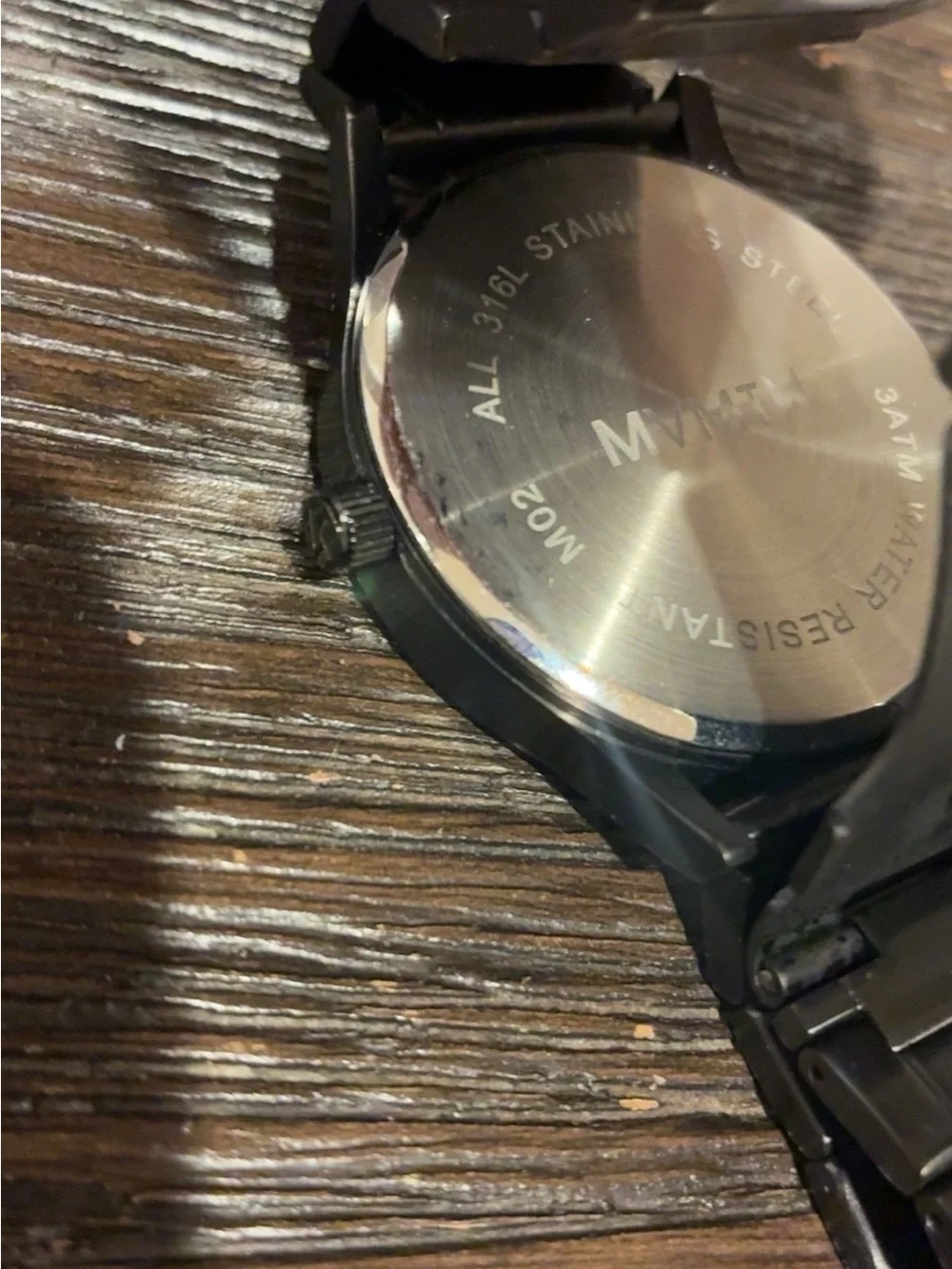 MVMT Black Men’s Stainless Steel Watch with Red Accents